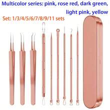 祛痘工具套装，包含黑头去除器、瑕疵去除器和深层清洁面部护理工具 - 粉刺針 - 查看 12