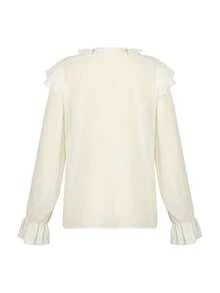 Women's Elegant Commuter Layered Lace Semi-Sheer Long Sleeve Blouse, Suitable For Spring, Summer And Autumn - Apricot - View 5