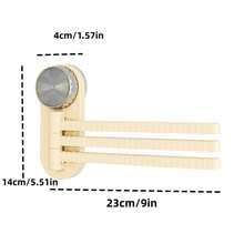 Toallero giratorio de 180 grados con ventosa, sin perforación, sin instalación, estante de almacenamiento ajustable para baño, estilo de aceite de leche, sensación de alta gama, gancho para baño, fuerte adherencia, sin caídas, artefacto de renovación de Año Nuevo