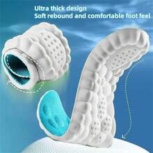 EVA运动鞋垫 - 加厚、柔软、透气，带后跟支撑 | 吸汗防臭，适合跑步、篮球和休闲穿着 - 藍色 - 查看 7