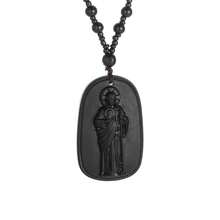 Religious Gift Imitation Jade Birth Buddha Protection Buddha Bodhisattva Pendant Ancient Style Jade Guardian Necklace - 綠色 - 查看 5