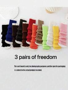 1/5/10 Pairs Girls All-Match Leg Warmer Socks For 4-12 Years, Christmas Girls Socks,New Year Socks,Fashionable And Comfortable, Suitable For Jk Styles, For Autumn/Winter Daily Wear, Candy Colors, Black&White, For A Gift