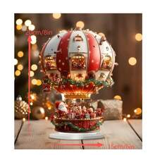 1 件波西米亚风格亚克力圣诞老人热气球桌面装饰，圣诞主题波西米亚艺术，多用途家居和客厅节日装饰，独特的礼物创意