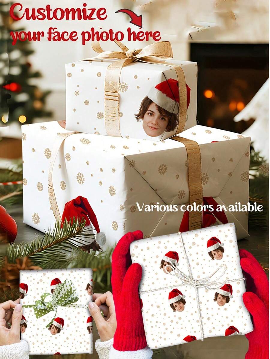 Personalised Funny Face Photo Wrapping Paper, Customised Face Gift Wrap, Multiple Colors, Birthday Wrapping Paper, Anniversary, Your Photo Wrapping Roll