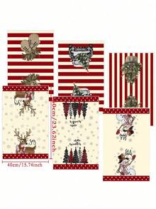 1pc/2pcs/6pcs Christmas Hand Towels, Christmas Tree & Snowman Pattern Design Microfiber Cleaning Cloths, Kitchen Towels, Advent Gift, Christmas Surprise, Kitchen & Dining Decor, Outdoor Party Supplies, Suitable For Christmas Kitchen & Bathroom Decoration - Multicolor - View 3