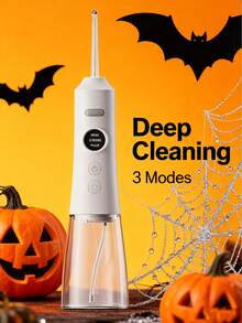 HYUNDAI 4 In 1 Water Flosser, Cordless Oral Irrigator With 3 Mode And 4 Jet Tips, 800mAh, For Home Travel, For Men And Women Daily Teeth Care, Ideal For Halloween Gift