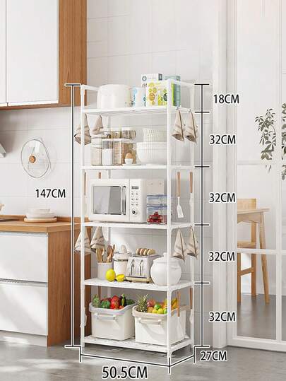 这款节省空间的多层置物架可选4/5/6/7层。它可以有效整理收纳浴室和厨房的日常用品，适用于浴室角落、阳台、厨房、客厅、玄关等场所，节省家居空间。它也是万圣节、圣诞节、情人节、感恩节、开斋节和宰牲节等节日的绝佳礼物。