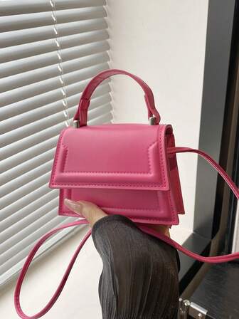 1 pieza Mini bolso de mano minimalista y de moda con textura de tela, bolso cuadrado pequeño, bolso para lápiz labial, bolso de hombro versátil y lindo