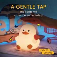 Cute Frog Night Light, Soft Silicone Bedroom LED Lamp, Dimmable Timer Sleep Light, Desktop Decor Lamp, Novelty Lighting Rechargeable Bedside Lamp, Suitable For Fun Room Decoration - Multicolor - View 10