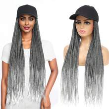 Baseball Cap Wig 24 Inch Box Braids Hair Extensions With Hat Ombre Color Synthetic Hair Cap Wig With Long Braiding Hair For Women - Multicolor - View 18