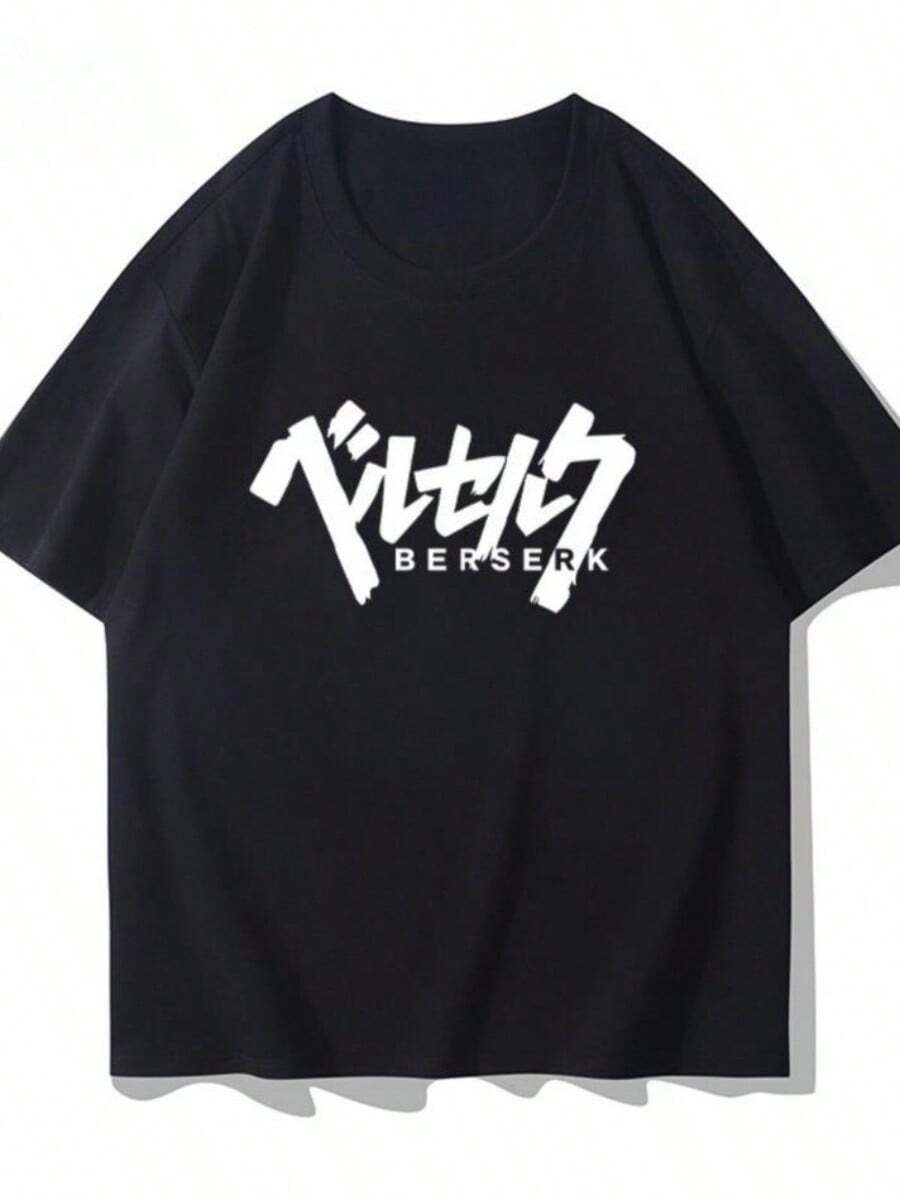 Berserks Legend Guts Mark Warrior Japanese Anime Women Cotton T-Shirt Street Casual Women Loose Short SLEEs Ve Tee Top - 黑色 - 查看 1