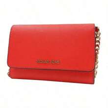 Michael Kors Jet Set Schriftzug Logo einfarbige Klappe Kette Kuvert Rindsleder Umhängetasche für Frauen 35S0GTVC2L