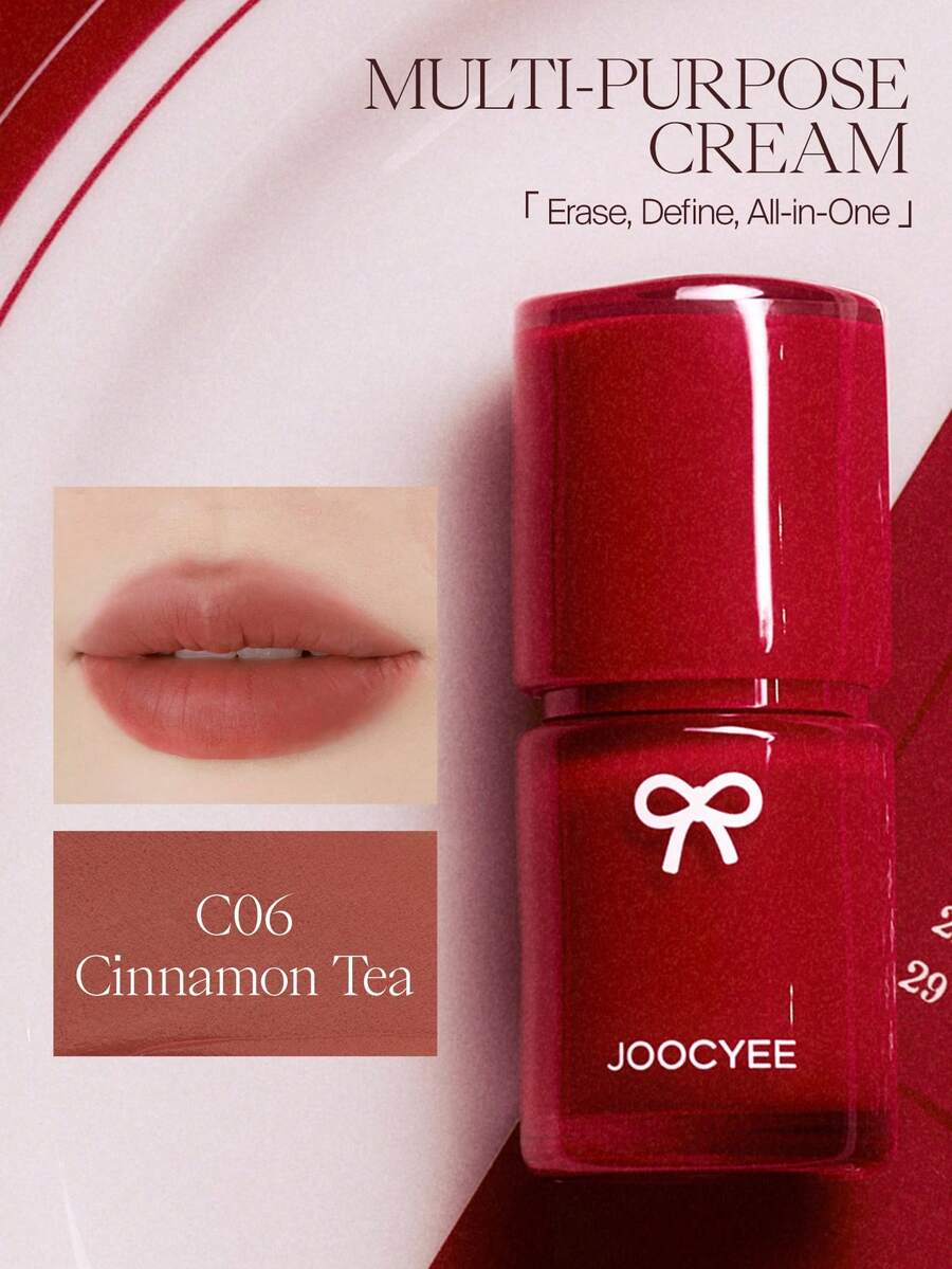 JOOCYEE Happy Me Day Multi-Purpose Cream C06 Cinnamon Tea Limited Edition Birthday Celebration Series, All-In-One Matte Natural Long-Lasting Low Saturation Lipstick, Lip Gloss, Blush - Trà quế C06 - Xem 1