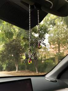 Halloween Creative & Funny Spider & Pumpkin Decor Car Hanging Ornament, Car Interior Decoration Accessories For Halloween