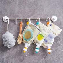 可重复灌装的沐浴露分配器，带挤压泵，悬挂式补充瓶带挂钩，流量控制，适用于浴室洗发水和沐浴露替换容器 - 彩色 - 查看 6