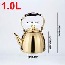 不锈钢手柄水壶，多功能带滤网，加厚茶壶，适合酒店、餐厅、家庭和户外使用，非常适合泡茶，可以用电磁炉加热 - 彩色 - 查看 14