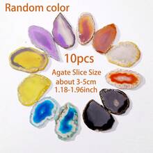 Crystal Agate Slices Asymmetrical Shape Colorful Cute DIY Pendant Charm For Crystal Necklace Energy Stone Jewelry Christmas Gift