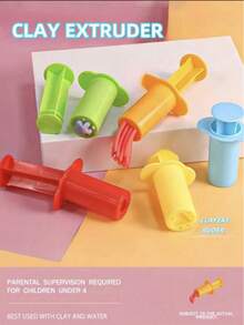 5pcs/10pcs Set Dough Extruders Set Smart Dough Extruders Set Plasticine Squeeze Set Color Clay DIY Toy Tools Accessories 5 Extruder Tools[Some Parts Are Sent Random], Toys Set, Parachute Toy,Hungry Caterpillar,Art And Craft,Balance Board,Sensory Toys,Toys,Sensory - Multicolor - View 2