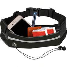 Deportiva Impermeable Negra Original para Correr Cangurera Sport Running Invisible para Hombre y Mujer Cinturon Ajustable Ejercicio Riñonera para Running Gimnasio Ciclismo Escalar - Negro - Ver 2