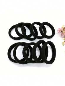 Set de 20 piezas/50 piezas/100 piezas/200 piezas de gomas de pelo elásticas negras y de colores, bandas de goma simples y sin costuras para coleta, gomas de pelo de unicolor y muy elásticas para mujeres, cómodas y duraderas, esenciales para el hogar y los viajes