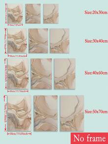 3pcs Abstract Beige Fluid Art Posters, Wall Art Posters, Optional Frame
