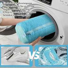 Durable Shoe Washing Bag Suitable For All Shoe Types - Sturdy Polyester Zipper Closure, Plush Lining Interior Protective Laundry Bag, Reusable, Great For Athletic, Sneakers And Casual Shoes