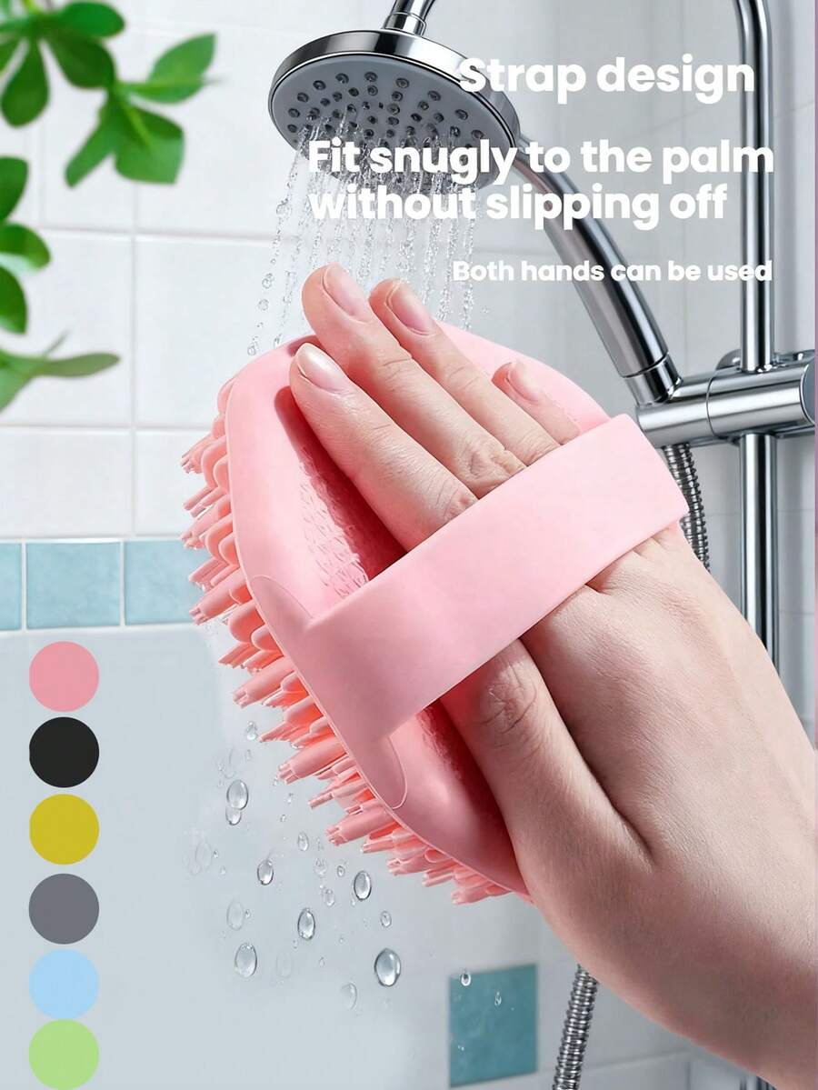 大号硅胶身体清洁刷，适合敏感肌肤，去角质身体磨砂膏，身体防滑淋浴刷，淋浴硅胶身体刷，有效去除淋浴角质，温和按摩，浴室配件。沙特国庆日 - 查看 1