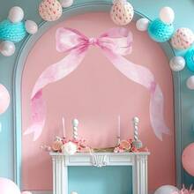 Midoo 59 X 45 Inch Large Pink Bow Wall Stickers Peel And Stick Coquette Girl Room Decor Large Watercolor Bow Stickers Preppy Waterproof Vinyl Decals Wall Decor For Girl Room Nursery Kindergarten - 淡粉紅色 - 查看 5
