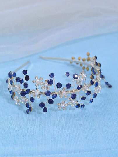 1pc Elegant & Luxurious Bridal Crystal Headband, Handmade Wedding Party Hair Accessory Valentine's Day Accessories