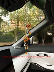 Halloween Creative & Funny Spider & Pumpkin Decor Car Hanging Ornament, Car Interior Decoration Accessories For Halloween