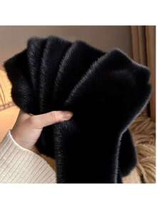 10pcs/5 Pairs Women's Super Soft Plush Socks - Comfortable Mid-Calf Design, Solid Color Styles Bring Double Warmth And Comfort, Mink Plush Socks, Mid-Calf Autumn/Winter Warm Socks, Thickened Fluffy Black And White Postpartum Sleep Fuzzy Socks