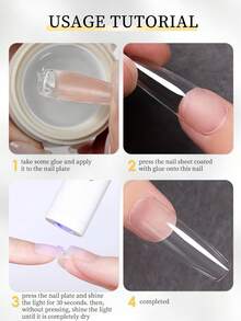 XEIJAYI 1支12毫升固体美甲胶水 - 强力粘合剂，适用于指甲板、3D美甲，需配合UV/LED美甲灯使用 - 無色 - 查看 9