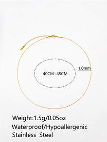 1pc Stainless Steel Chain, Casual & Fashionable, Suitable For DIY Pendant Necklace, Delicate & Petite Design For Women