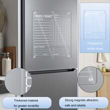 Pizarra magnética de acrílico transparente para el hogar/Planificador semanal, pizarra de borrado en seco para el refrigerador, planificador semanal de acrílico reutilizable y fácil de limpiar