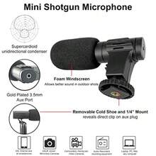 Kit de Vlogging portátil de vídeo con trípode para cámara SLR, teléfono inteligente, fotografía, soporte de luz, micrófono - Negro - Ver 3
