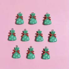 10 Stücke Weihnachtsgeschenktüten, Harz-Anhänger-Anhänger, Weihnachtliche dekorative Hängeornamente, DIY Schmuckherstellung, kreative Halskette, Ohrringe, Armband, Schlüsselanhänger, Taschenzubehör, Feiertags-Dekoration