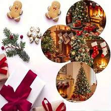 8 piezas/Set Posavasos navideños para la sala de estar, manteles individuales navideños de madera cálida, decoración del hogar, posavasos de madera lavables, ideales para Acción de Gracias, Pascua, cocina y comedor, 1 set de 8 piezas, 200 sets de 1600 piezas - Multicolor - Ver 4