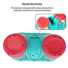 Baby Musical Instrument Double Drum Toy Sensory Learning Baby Tummy Toy Multifunctional Rotating Light Up Toys, Improve The Baby's Manual Ability (Without Battery)