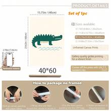 1 gerahmtes/Leinwand Wandkunst, Dinosaurier Tier Thema Dekoration. Badezimmer Wanddekoration. Themen Poster, Schlafzimmer Dekoration, Raumdekoration, Heimdekoration, Ornamente, Winterdekoration für Zuhause, Wanddekoration. Geeignet für Kinderzimmer, Kinderzimmer, Jungen- und Mädchen-Partyräume, Kita-Klassenzimmer Dekoration, wasserfestes Material. Kopfteil Dekorative Tapete, Party Deko Geschenke. Badezimmer Wanddekoration.