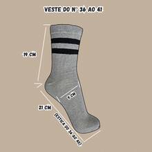 Women's Cotton Socks 05 Pairs With Stripes Mid-Calf - 灰色 - 查看 6
