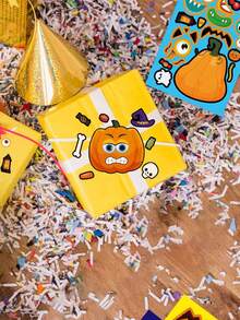 Halloween Puzzle Stickers: DIY Scary Pumpkin Pattern, Suitable For Sticking On Walls, Books, Cups And Various Places As Fun Cartoon Decorations, Halloween Gift