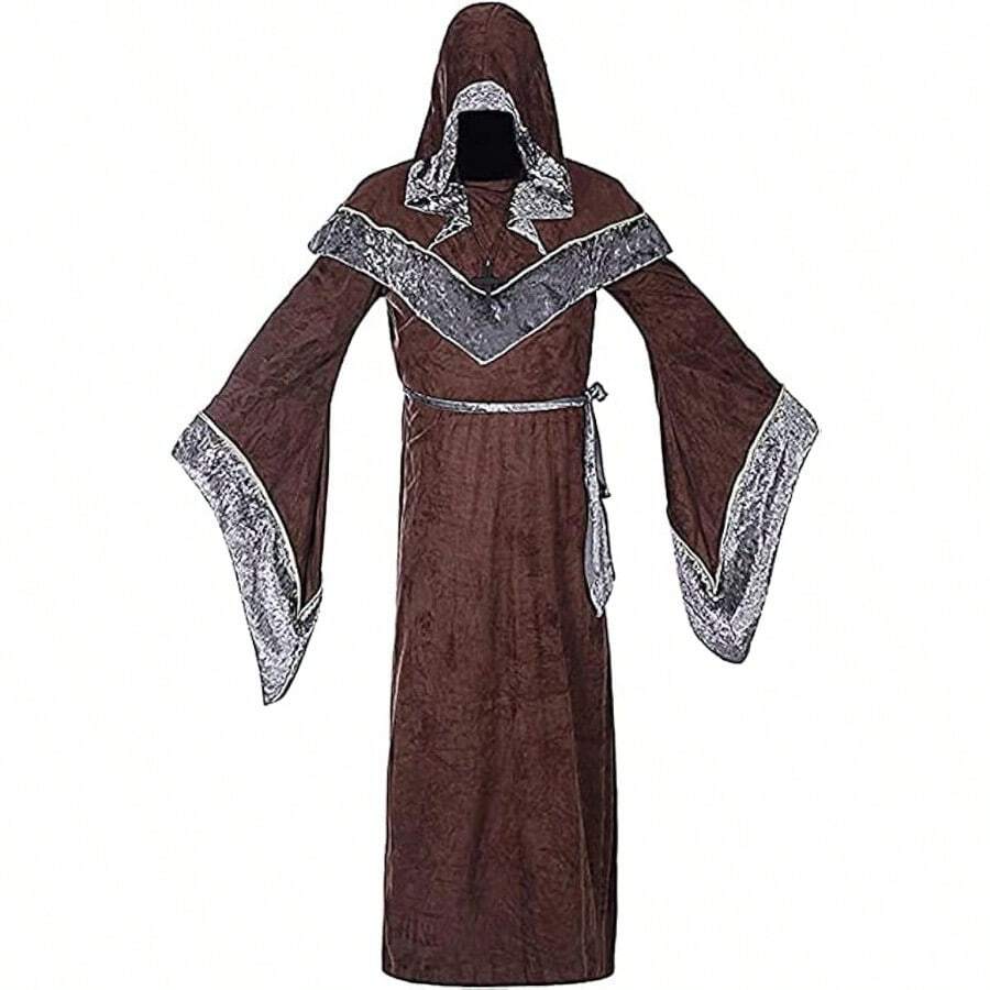 Mens Halloween Costume Sorcerer Robe Medieval Vintage Renaissance ...