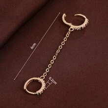 1 Set Luxury Chain Tassel Copper & Earrings & Eardrops, Gift For Date