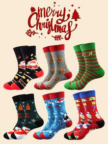 12/6 Pairs Women's Christmas Socks, Assorted Patterns, Christmas Gift Socks + Dual-Use Home Decor Socks