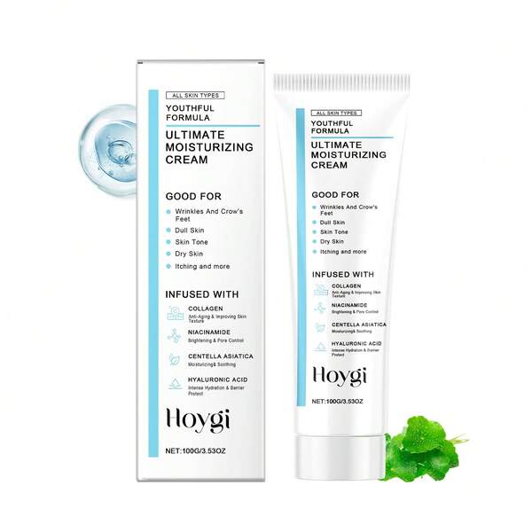 Crema hidratante Hoygi Centella Asiatica, crema facial suave y nutritiva, hidratante, iluminadora, tonificante, calmante, reparadora, para piel sensible, cuidado diario unisex