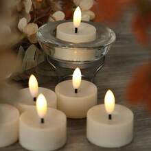 Flameless Tealight Candles, Operated Lights Flickering Tea Lights Wedding Party Halloween Party Theme Party, Holiday Decor Home Decorations, Set Of 6