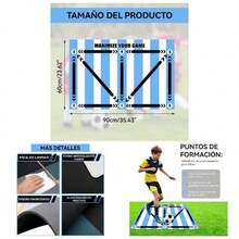 Tapete de Entrenamiento Futbol, 90*60cm Tapete Ejercicio de Futbol Silenciosa y Antideslizante, Tapete de Accesorios Auxiliares Deportivos Antideslizante, Entrenamiento Agil de Ftbol - Modelo Argentino - Ver 1
