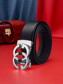 1条装双G字母自动扣男士时尚商务个性皮带，耐磨防刮，商务精英必备，送礼佳品 - 彩色 - 查看 13