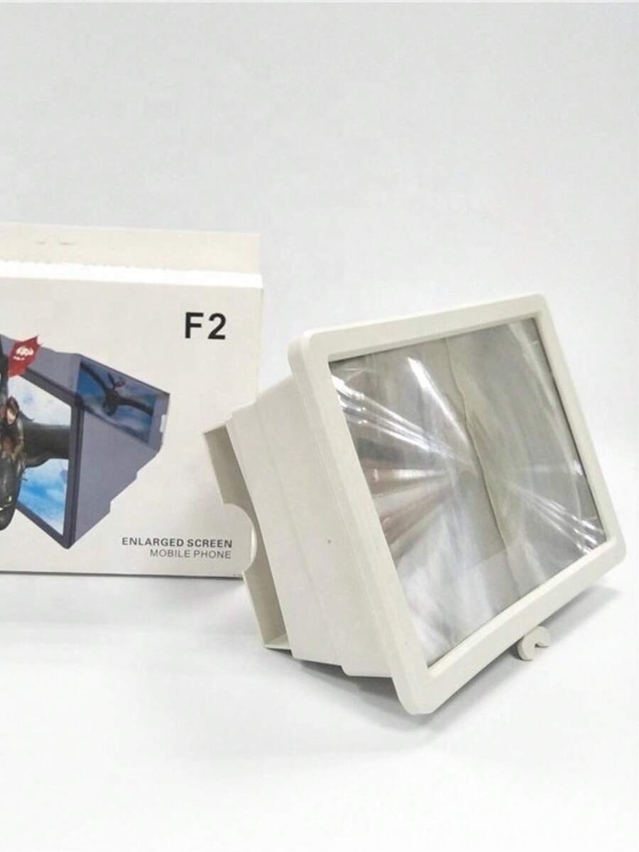 Proyector 3D Portátil F2 para Teléfonos Móviles: Pantalla Ampliada con Efecto 3D, Ideal para Ver Películas, Videos y Jugar Juegos en Gran Formato desde tu Smartphone - Blanco - Ver 1