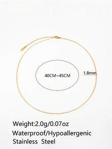 1pc Stainless Steel Chain, Casual & Fashionable, Suitable For DIY Pendant Necklace, Delicate & Petite Design For Women